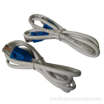 UTP Cat5E White PVC, 26AWG Stranded CCA with Blue Boot for 100MHz Ethernet Working
